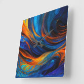 海溶岩「アストラルスワール」 スクエア壁時計 (傾斜)