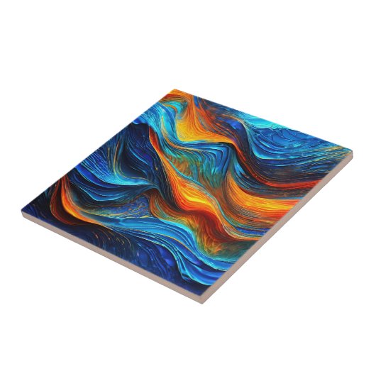 海溶岩「火色岩」 タイル (側面)