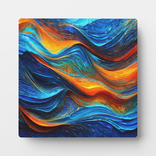 海溶岩「火色岩」 フォトプラーク (正面)