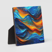 海溶岩「火色岩」 フォトプラーク (正面)