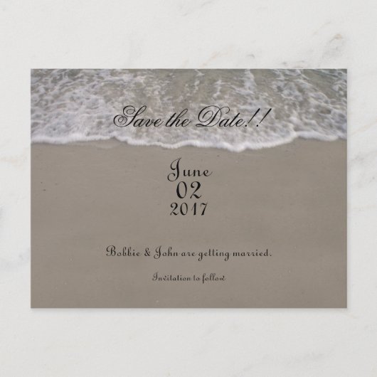 海潮が日付を保存する 案内ポストカード (正面)