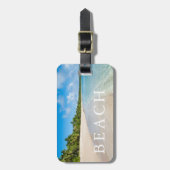 海潮の熱帯ビーチ ラゲッジタグ (正面縦)