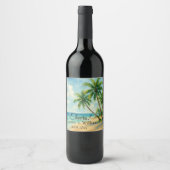 海熱帯ビーチアイランドサマー結婚ズ ワインラベル (正面)