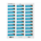 海熱帯ビーチ差出人住所ラベル ラベル (フルシート)