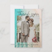 海熱帯ビーチ結婚写真のサンキューカード サンキューカード (正面)