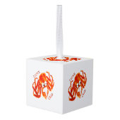 海熱帯性オレンジキングカニの白 キューブオーナメント (裏面アングル)