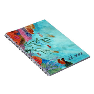 海熱帯海中コーラルリーフの水彩 ノートブック