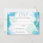 海熱帯魚の返信結婚カードの下で 出欠カード (正面)