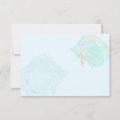 海熱帯魚の返信結婚カードの下で 出欠カード (裏面)