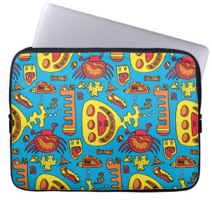 海熱狂する生物と黄色海潜水艦 ラップトップスリーブ