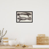 海牛マナティー海洋生物学プリント ポスター (キッチン)