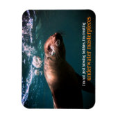 海獅子吹の泡が水中に マグネット (縦)