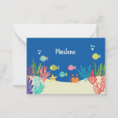 海獣の赤ん坊が感謝していシャワーする ノートカード (正面)