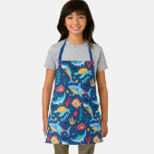 海獣サメ魚タートルネイビーブルー エプロン (インサイチュ)