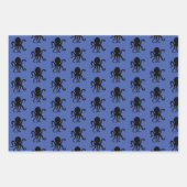 海獣タコのシルエット ラッピングペーパーシート (正面)