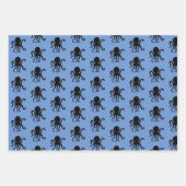 海獣タコのシルエット ラッピングペーパーシート (正面3)