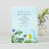 海獣ビーチ水彩パーティの招待状 招待状 (スタンド正面)