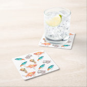 海獣模様 スクエアペーパーコースター (インサイチュ)