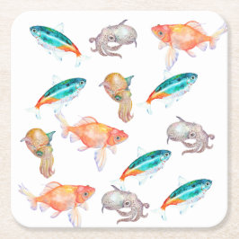 海獣模様 スクエアペーパーコースター