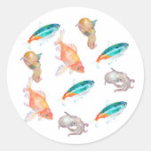 海獣模様 ラウンドシール (正面)