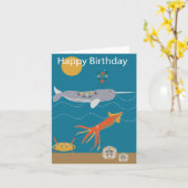 海獣誕生日カード カード (黄色い花)