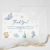 海獣赤ちゃんシャワーサンキューカード エンクロージャーカード