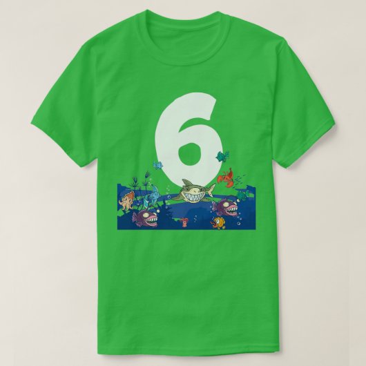 海獣魚水族館6誕生日テーマパーティー Tシャツ (デザイン正面)