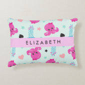 海獣,タコ,クラゲ,ハート,お名前 アクセントクッション (正面)