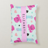 海獣,タコ,クラゲ,ハート,お名前 アクセントクッション (正面(垂直))