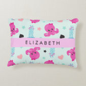 海獣,タコ,クラゲ,ハート,お名前 アクセントクッション (裏面)