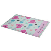 海獣,タコ,クラゲ,ハート,お名前 カッティングボード (角)