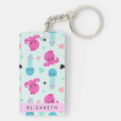 海獣，タコ，クラゲ，ハート，お名前 キーホルダー (裏面)