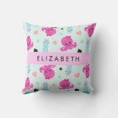 海獣,タコ,クラゲ,ハート,お名前 クッション (裏面)