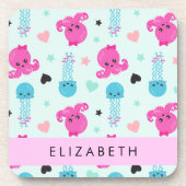 海獣,タコ,クラゲ,ハート,お名前 コースター (正面)