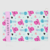 海獣，タコ，クラゲ，ハート，お名前 ゴルフタオル (横)