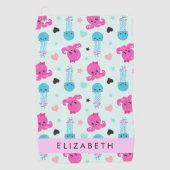 海獣，タコ，クラゲ，ハート，お名前 ゴルフタオル (正面)