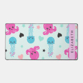 海獣,タコ,クラゲ,ハート,お名前 デスクマット (正面)