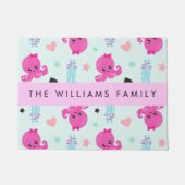 海獣,タコ,クラゲ,ハート,お名前 ドアマット (正面)