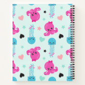 海獣，タコ，クラゲ，ハート，お名前 ノートブック (裏面)