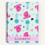 海獣，タコ，クラゲ，ハート，お名前 ノートブック (正面)