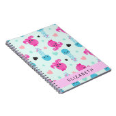 海獣，タコ，クラゲ，ハート，お名前 ノートブック (右側)