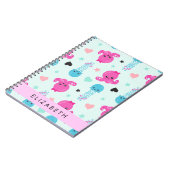 海獣，タコ，クラゲ，ハート，お名前 ノートブック (左側)