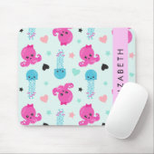 海獣，タコ，クラゲ，ハート，お名前 マウスパッド (マウス)