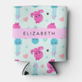 海獣，タコ，クラゲ，ハート，お名前 缶クーラー (正面)