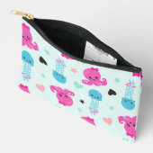 海獣，海生物，タコ，クラゲ，ハート アクセサリーポーチ (見開き)