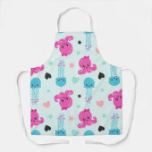 海獣，海生物，タコ，クラゲ，ハート エプロン (正面)