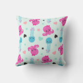 海獣，海生物，タコ，クラゲ，ハート クッション (裏面)