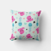 海獣，海生物，タコ，クラゲ，ハート クッション (正面)