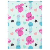 海獣，海生物，タコ，クラゲ，ハート クリップボード (裏面)