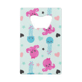 海獣，海生物，タコ，クラゲ，ハート クレジットカード栓抜き (裏面)